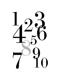 1-10 - Sort/grå Plakat (30x40 cm)