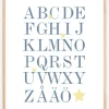 ABC - Blå/Beige Plakat (30x40 cm)