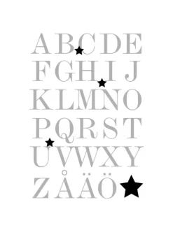 ABC - Grå/Sort Plakat (21x29.7 cm (A4))