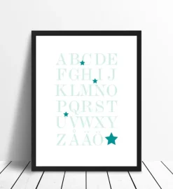 ABC - havturkis Plakat (30x40 cm)