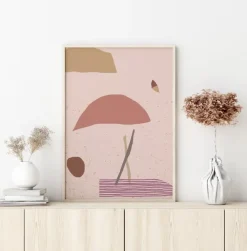 Abstract Art - Pink Plakat (21x29.7 cm (A4))