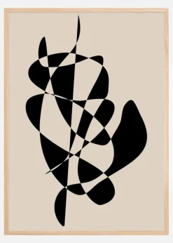 Abstract Black Shapes Artwork Plakat (21x29.7 cm (A4))