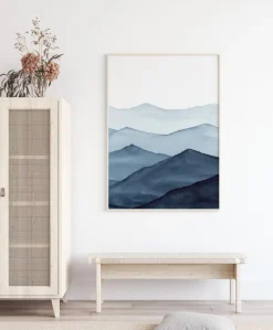 Abstract Blue Plakat (21x29.7 cm (A4))