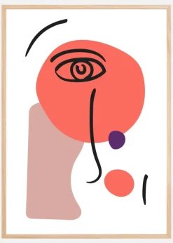 Abstract Face - Red I Plakat (21x29.7 cm (A4))
