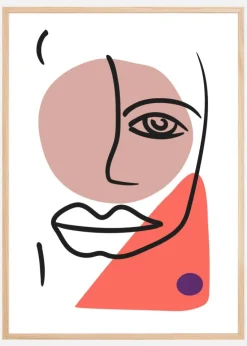 Abstract Face - Red II Plakat (21x29.7 cm (A4))