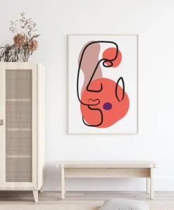 Abstract Face - Red III Plakat (21x29.7 cm (A4))