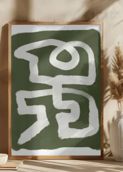 Abstract Green Line Plakat (21x29.7 cm (A4))