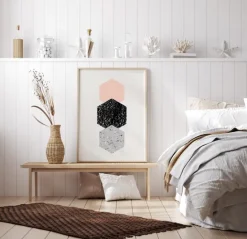 Abstract Hexagons Plakat (21x29.7 cm (A4))