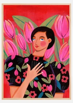 Abstract Modern Woman Portrait Plakat (21x29.7 cm (A4))