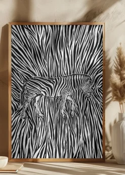 African Zebra striped camouflage Plakat (21x29.7 cm (A4))
