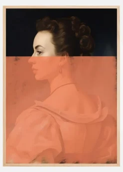 Altered Portrait of Woman Orange Modern Art Plakat (21x29.7 cm (A4))