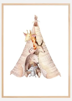 Animal sleepover Plakat (21x29.7 cm (A4))