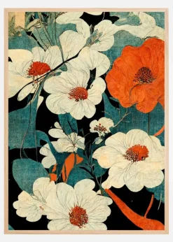 Asian Flowers Plakat (21x29.7 cm (A4))