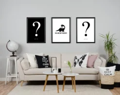 Ask me - Sort med Hvidt tryk Plakat (30x40 cm)