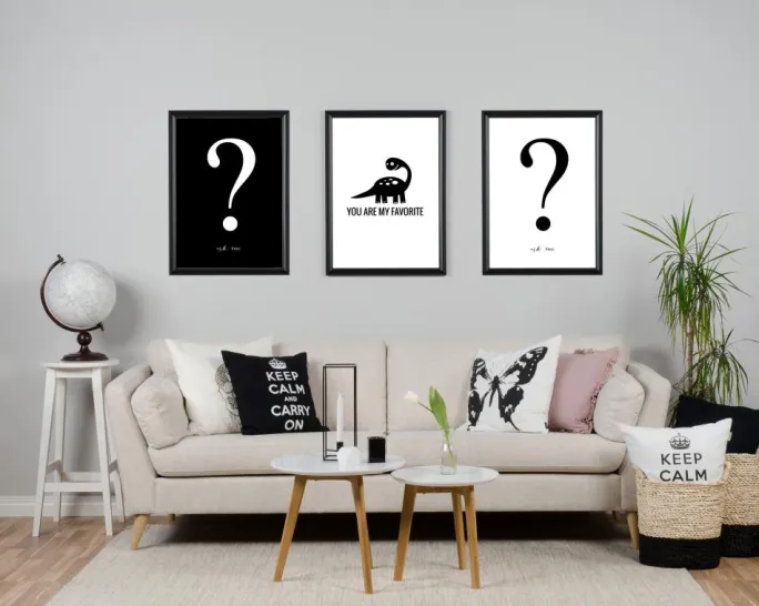 Ask me - Sort med Hvidt tryk Plakat (30x40 cm)