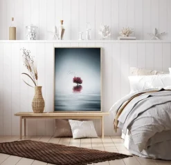 Autumn Trees Reflected Blue Lake Plakat (21x29.7 cm (A4))