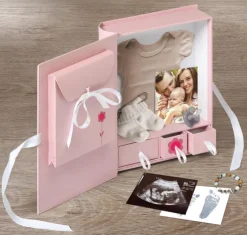 Baby Animal Gavebokse Rosa 27x24 cm