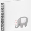 Baby Elephant Hearting Spiralalbum Hvid - 24x24 cm (40 Hvide sider / 20 ark)