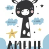 Baby giraffe - Blue (21x29,7 cm (A4))