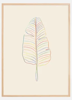 Banana Rainbow Leaf Plakat (21x29.7 cm (A4))