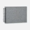 Base Line Canvas Wire-O Grå 23x17 cm (40 Sorte sider / 20 Ark)
