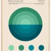 Bauhaus Mavi Daire Plakat (21x29.7 cm (A4))
