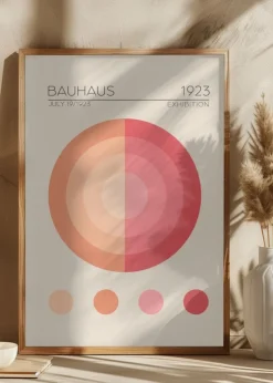 Bauhaus Pembe Daire Plakat (21x29.7 cm (A4))