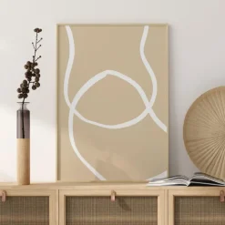 Beige Lines IV Plakat (21x29.7 cm (A4))