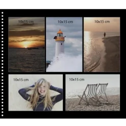 Bella Vista Spiralalbum Grå - 35x30 cm (40 Sorte sider / 20 blade)