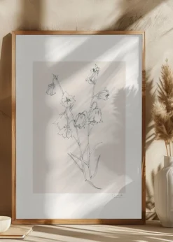 Bellflowers ink drawing Plakat (21x29.7 cm (A4))