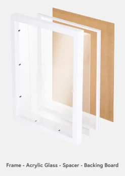 BGA Boksramme Akrylglas Hvid 50x70 cm