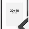 BGA Kasseramme Sort 30x40 cm - Passepartout Hvid 21x30 cm