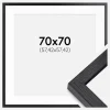 BGA Kasseramme Sort 70x70 cm - Passepartout Hvid 23x23 inches