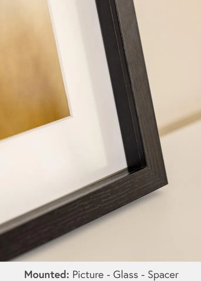 BGA Kasseramme Sort 50x60 cm - Passepartout Hvid 42x50 cm