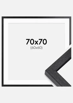 BGA Kasseramme Sort 70x70 cm - Passepartout Hvid 61x61 cm