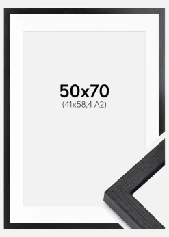 BGA Kasseramme Sort 50x70 cm - Passepartout Hvid 42x59,4 cm