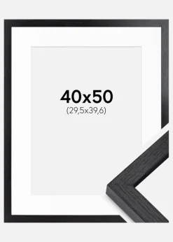 BGA Kasseramme Sort 40x50 cm - Passepartout Hvid 12x16 inches