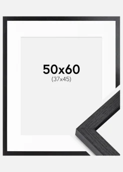 BGA Kasseramme Sort 50x60 cm - Passepartout Hvid 38x46 cm