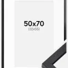 BGA Kasseramme Sort 50x70 cm - Passepartout Hvid 33x56 cm
