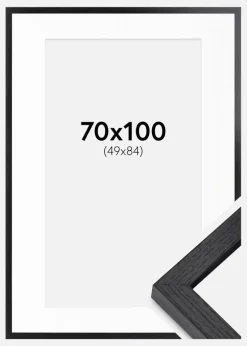 BGA Kasseramme Sort 70x100 cm - Passepartout Hvid 50x85 cm