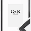BGA Kasseramme Sort 30x40 cm - Passepartout Hvid 18x27 cm