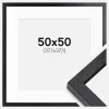 BGA Kasseramme Sort 50x50 cm - Passepartout Hvid 15x15 inches