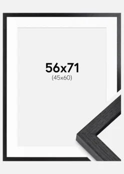 BGA Kasseramme Sort 56x71 cm - Passepartout Hvid 46x61 cm