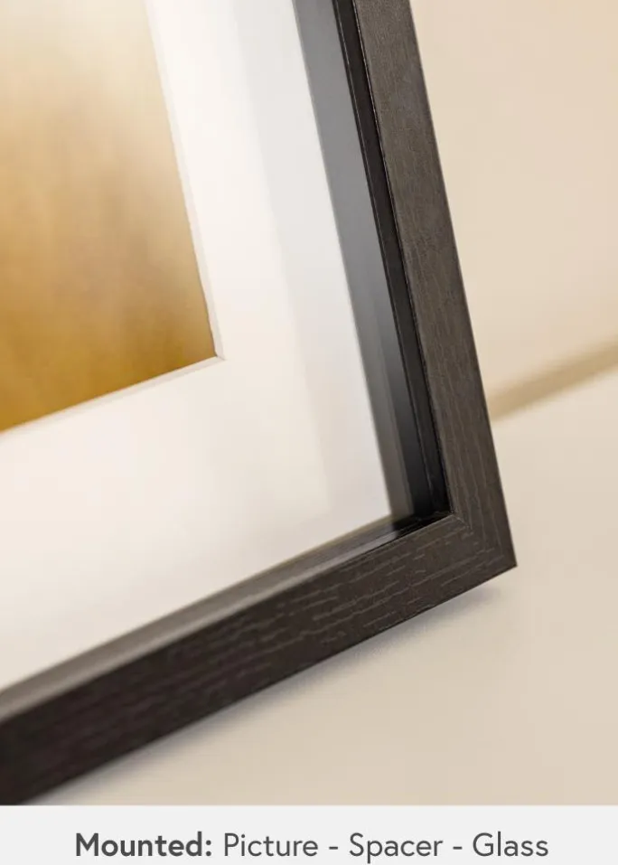 BGA Kasseramme Sort 56x71 cm - Passepartout Hvid 46x61 cm