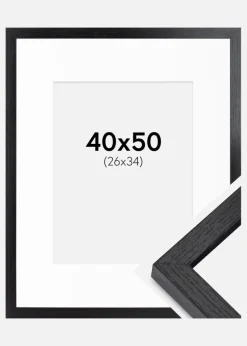 BGA Kasseramme Sort 40x50 cm - Passepartout Hvid 27x35 cm