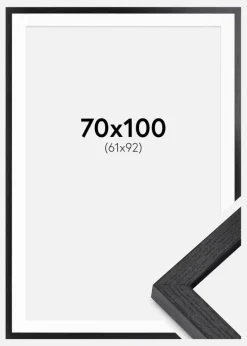 BGA Kasseramme Sort 70x100 cm - Passepartout Hvid 62x93 cm