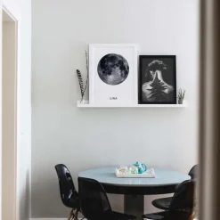 Billedhylde Hvid 140 cm