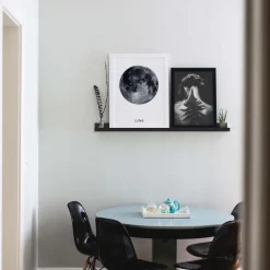 Billedhylde Sort 110 cm