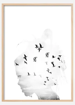 Bird Head B&W Plakat (50x70 cm)