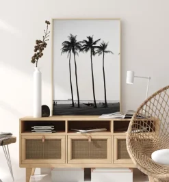 Black And White Palm Trees Plakat (21x29.7 cm (A4))
